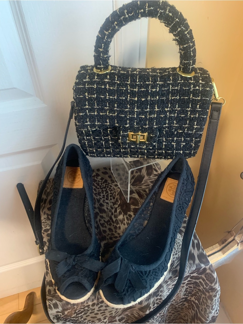 Espadrille wedges crochet burlap shoes Tory Burch
